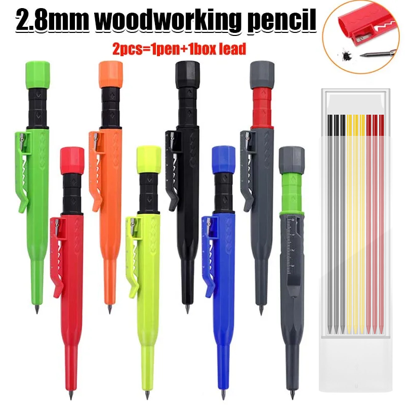 Staedtler Pencil Lumocolor - 大工用鉛筆セット 木工用 メカニカル 3色 大工用芯 建設用マーキング