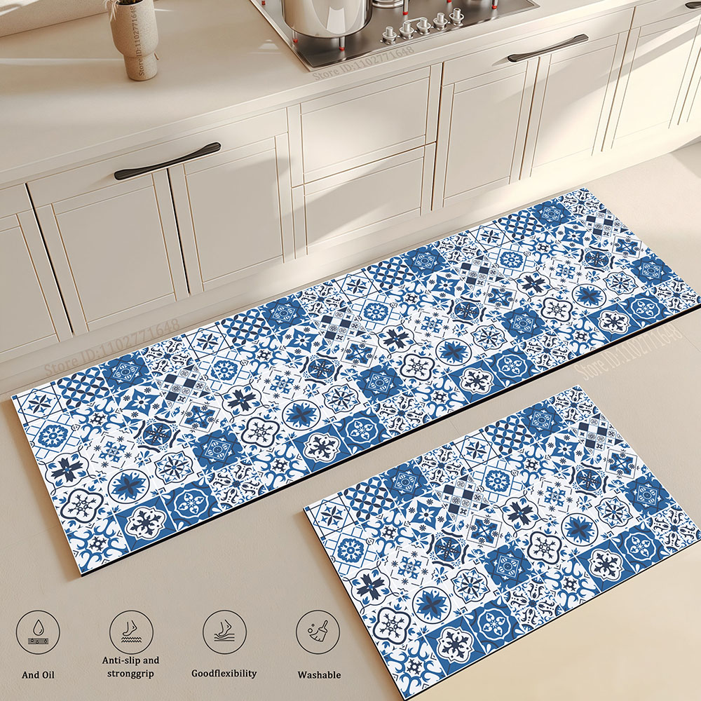 Anti Fatigue Mat - 新しい 1 PC シンプルなスタイルのソフトキッチンフロアマット吸収性抗疲労ノンスリップ扱いやすいカーペットロング大型浴室入口