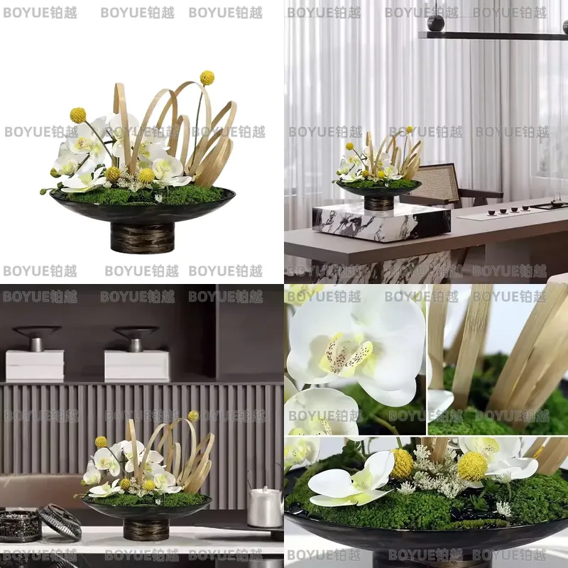 Home Office Of Microsoft - 模造銅モスグリーン盆栽マイクロ風景人工植物ホームオフィスホテルソフト装飾デスクトップオーナメント