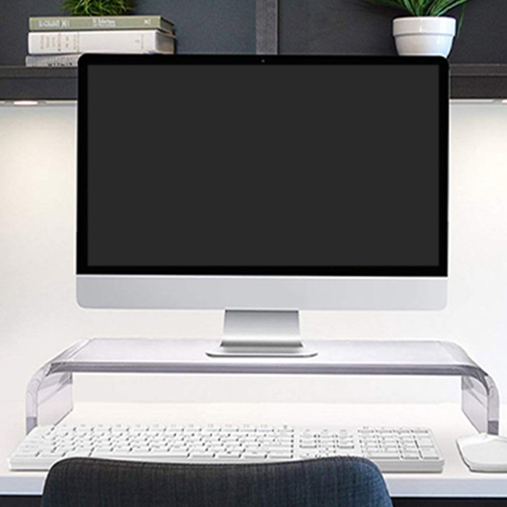 Monitor Riser Stand - 人間工学に基づいた視聴を実現するプレミアムアクリル製モニタースタンドライザー、省スペースデスクトップ整理、頑丈なコンピュータースクリーンリフター