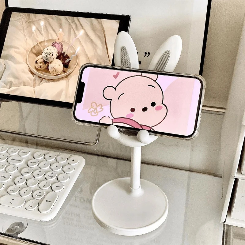 Home Office Call Center - かわいいウサギの携帯電話スタンド、調整可能なデスクトップホルダー、iPhone、Samsung、Xiaomi、iPad、Switch、デスク、オフィス、家庭用ポータブルスタンド