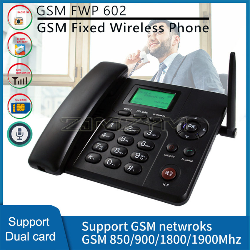 Home Office Call Center - 電話用のデュアルカード/GSMワイヤレス固定電話,デスクトップ電話,携帯電話,多言語,fm SIMカード,オフィス,家庭,通話センター,会社,ホテル