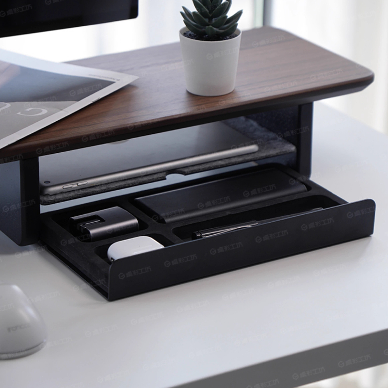 モニタースタンドライザー収納引き出しオフィスデスクオーガナイ - Monitor Riser Stand のレビューと価格