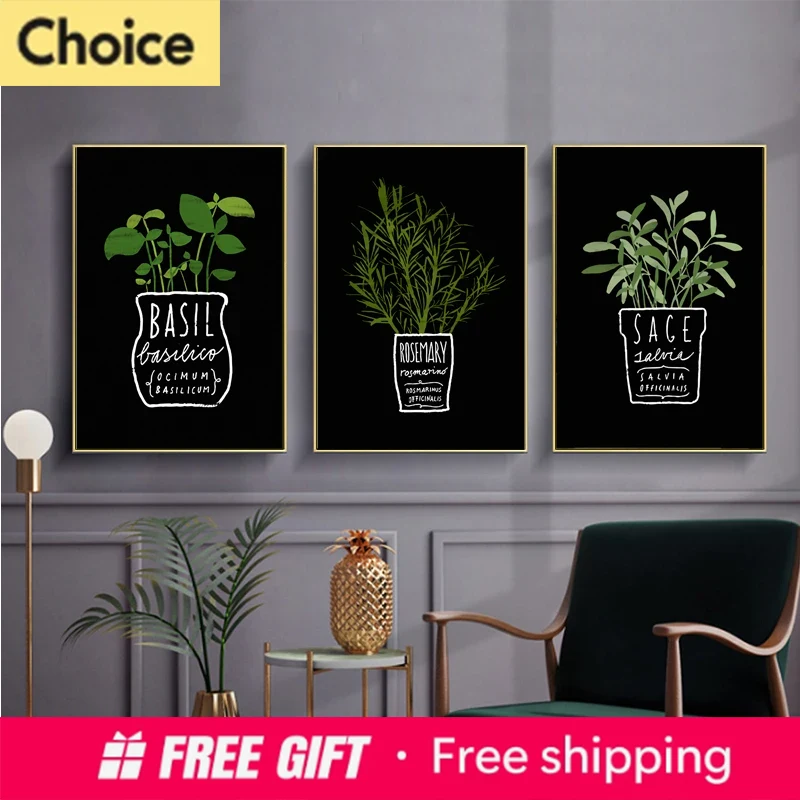 キャンバス絵画鉢植えの緑の植物ポスターとプリントキッチンオフ - Home Office Depot のレビューと価格