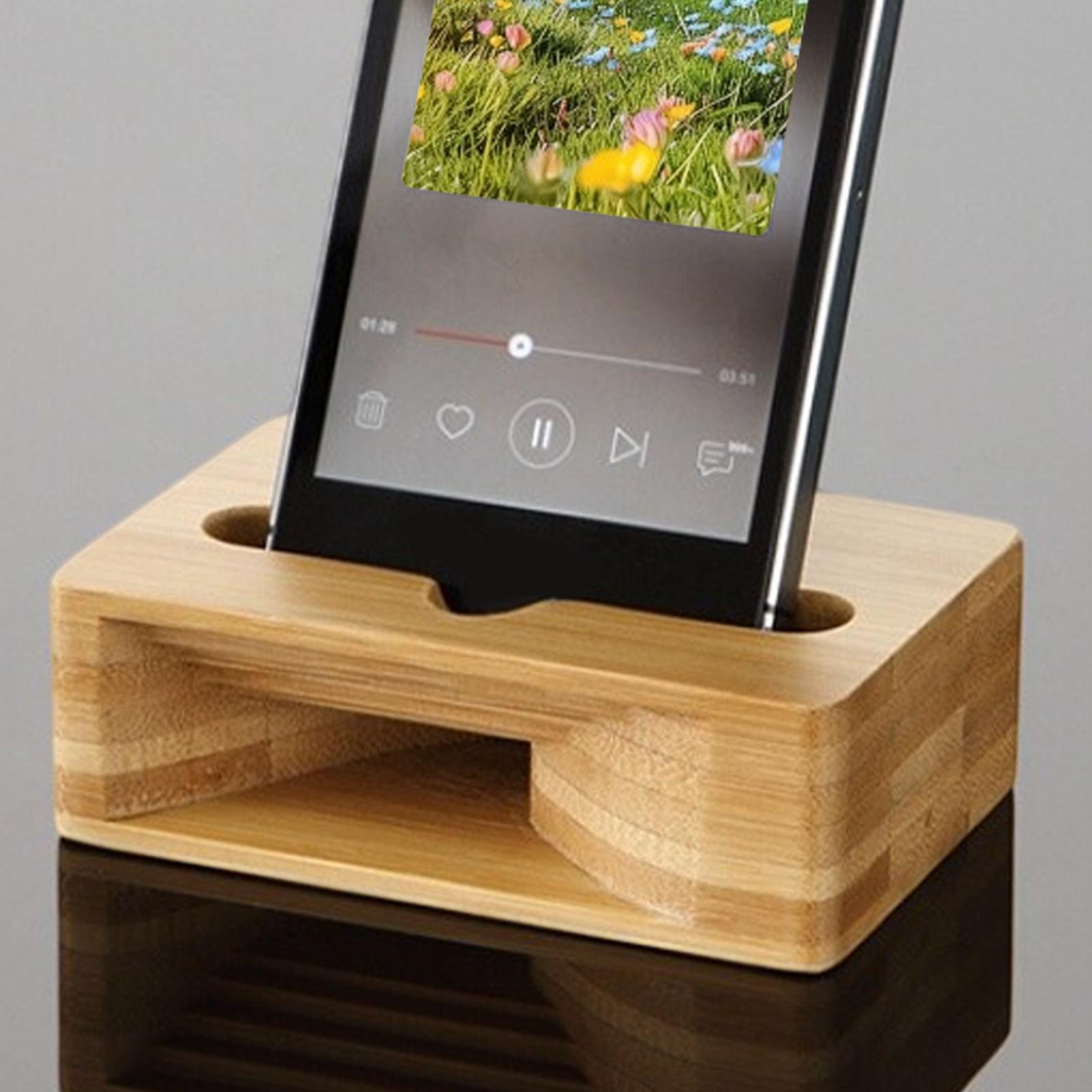 竹製パッシブサウンドアンプ付きスマホスタンド、自宅・オフィス - Home Office Call Center のレビューと価格