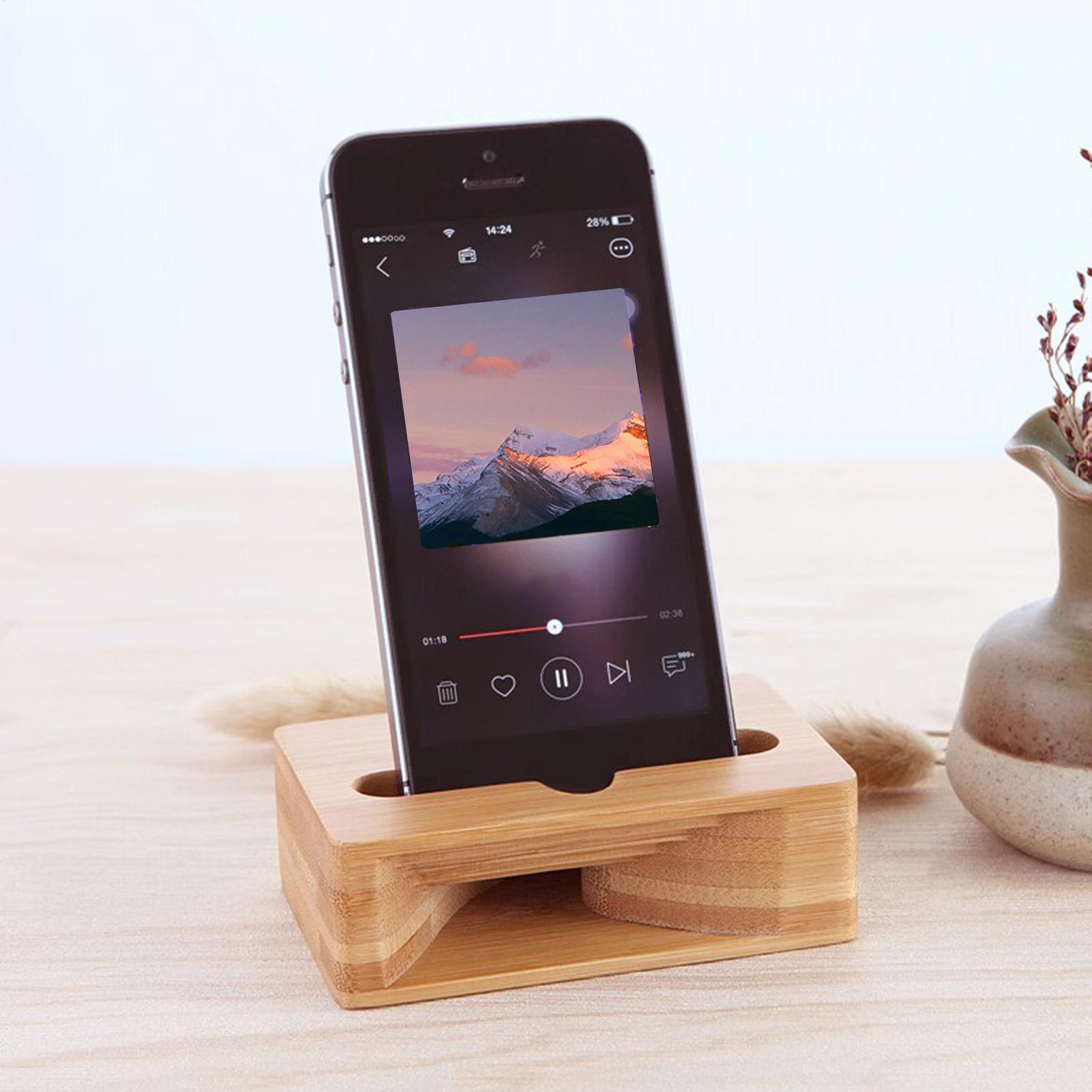 竹製パッシブサウンドアンプ付きスマホスタンド、自宅・オフィス - Home Office Call Center のレビューと価格