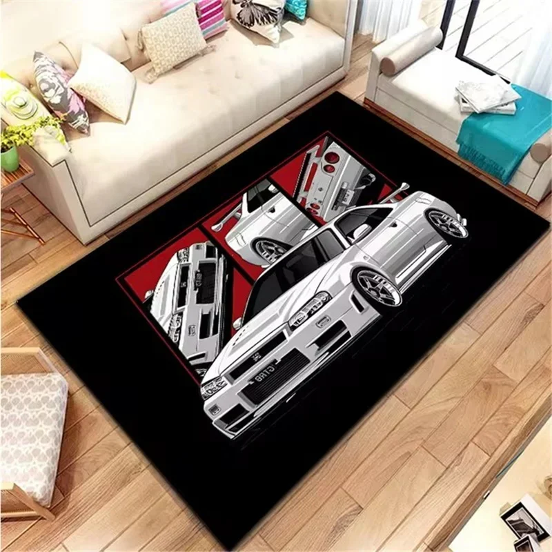 クラシックレーシングカープリントカーペットエリアラグ寝室プレ - Anti Fatigue Mat のレビューと価格