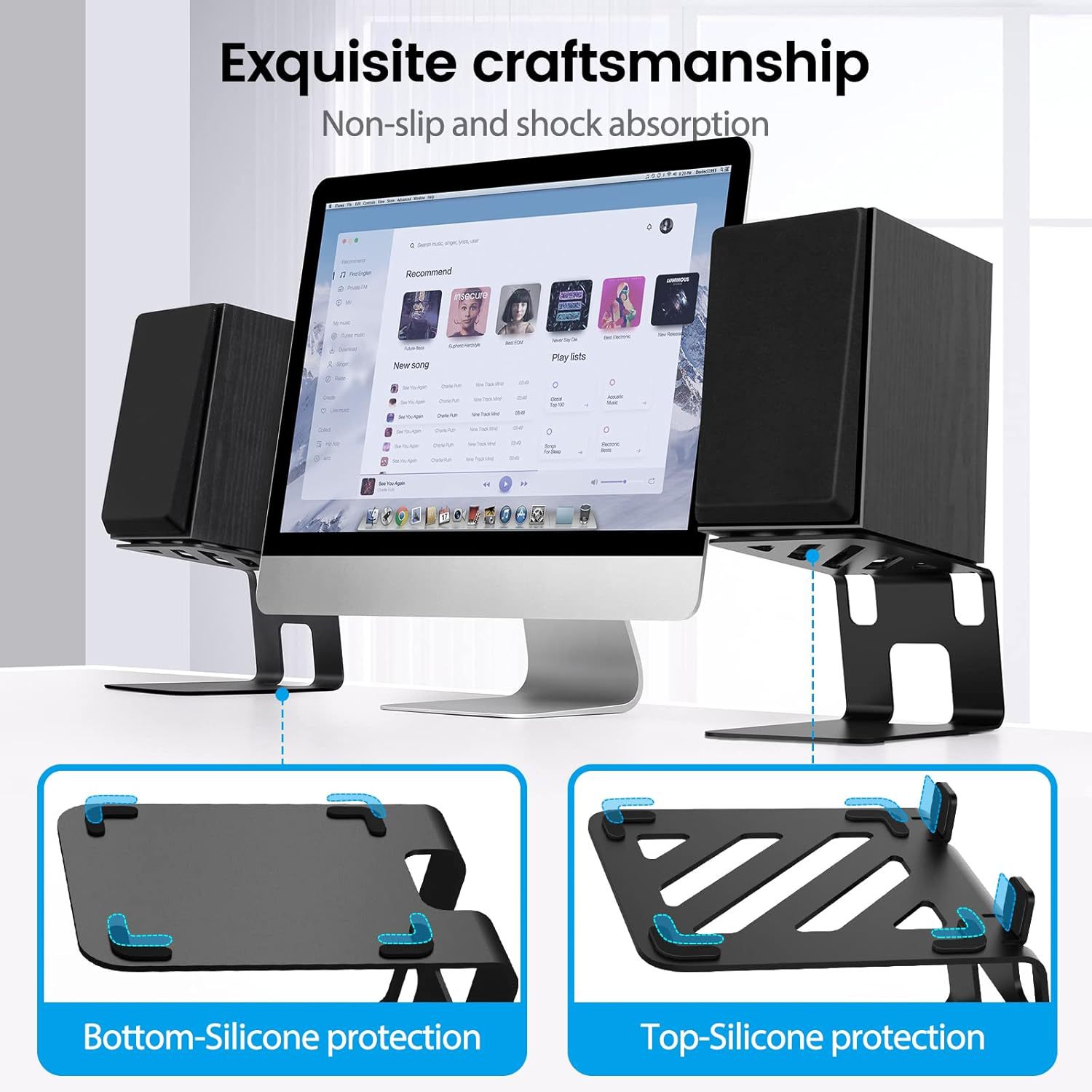2個セット デスクトップスピーカースタンド デスクトップスタ - Monitor Riser Stand のレビューと価格