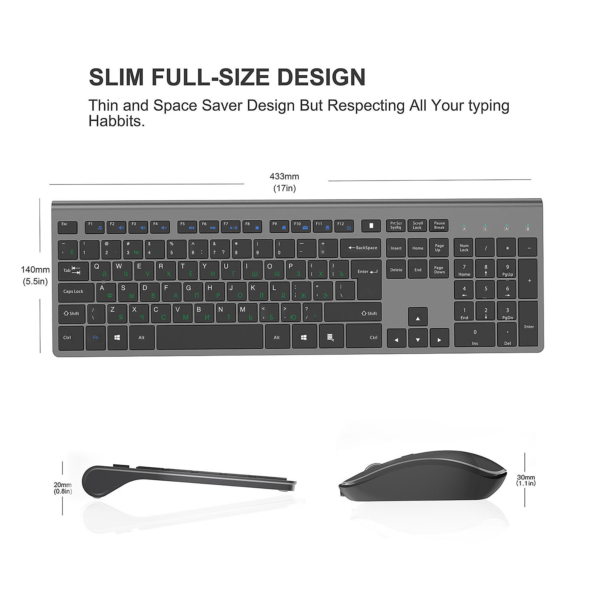 2.4g充電式ワイヤレスキーボードとマウスセット,コンピュー - Home Office Layout のレビューと価格