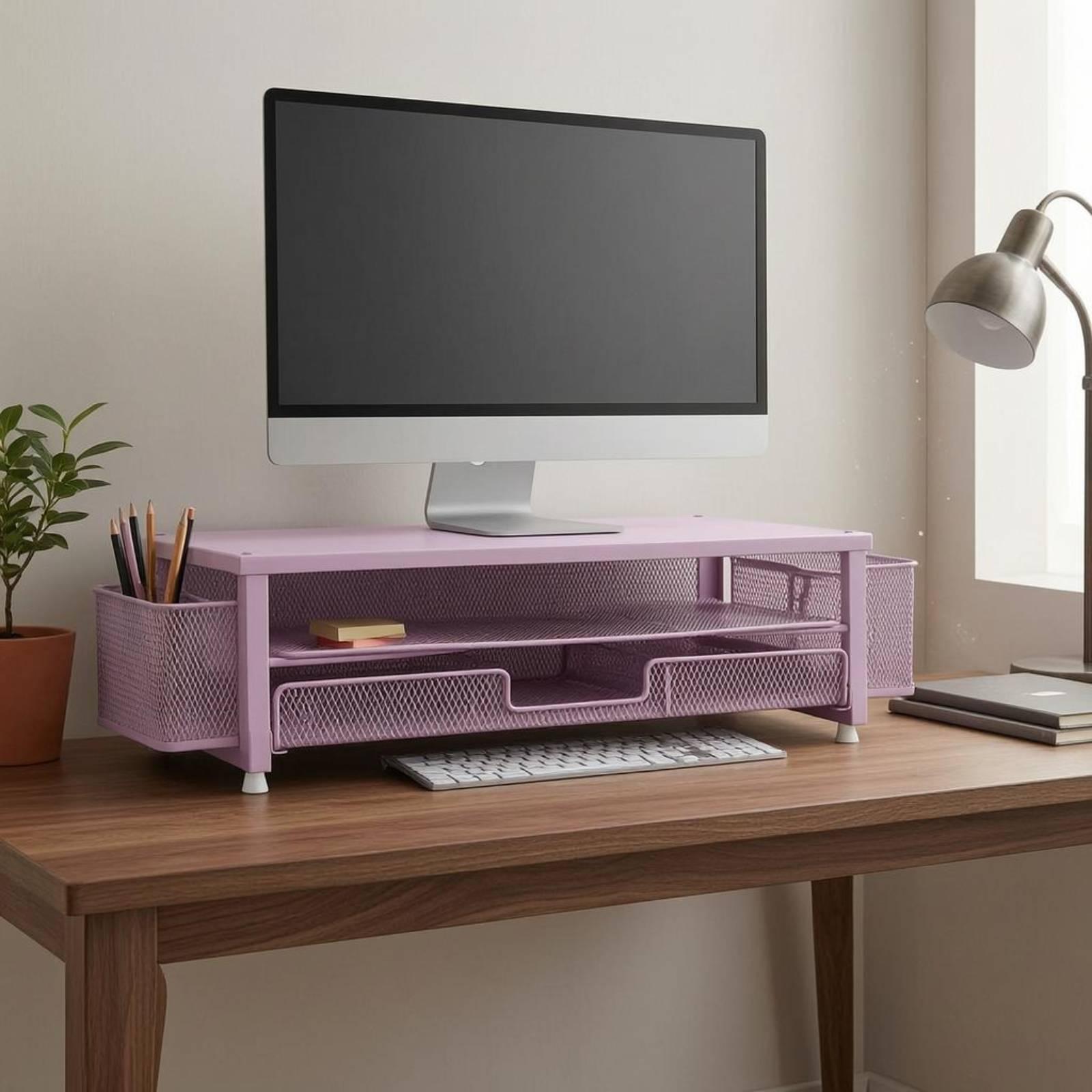 モニタースタンド ライザーオーガナイザー メッシュディスプレ - Monitor Riser Stand のレビューと価格