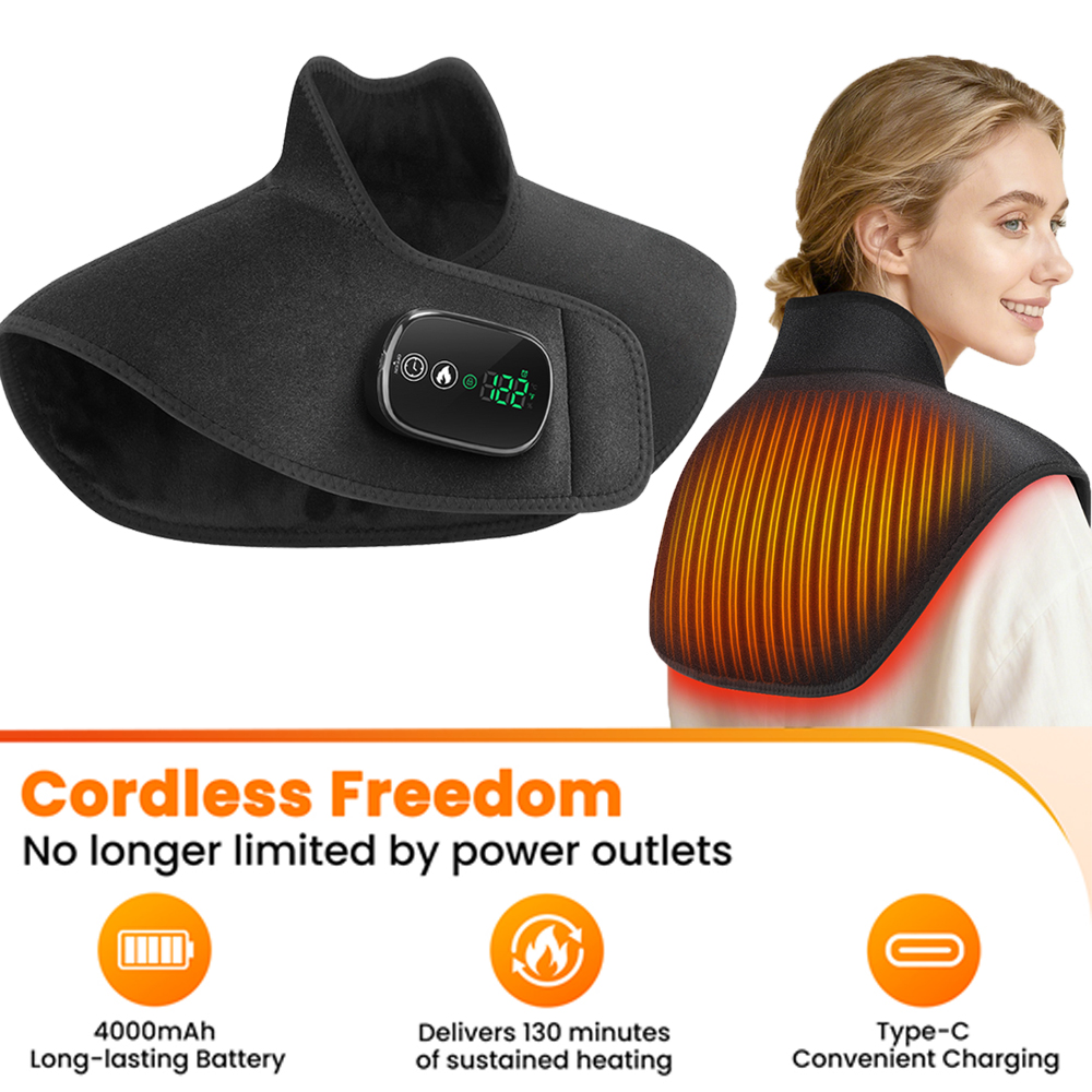 コードレス電気加熱肩首パッド 5段階の熱レベル 温湿布 首部 - Anti Fatigue Mat のレビューと価格
